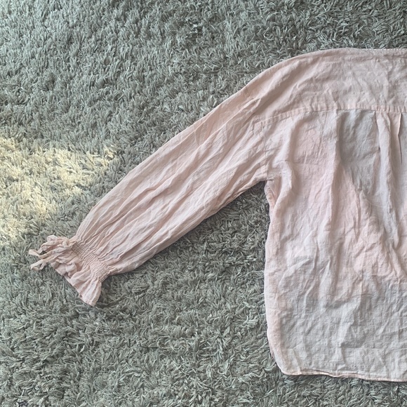 ALL SAINTS Crossover High Lo Flowy Blouse Blush Pink - Picture 11 of 16